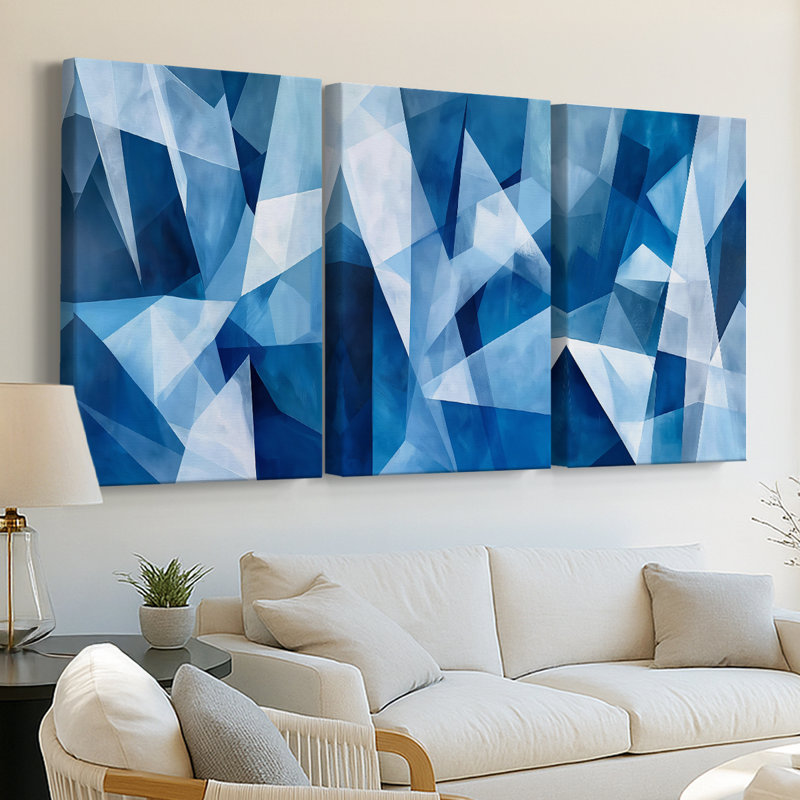ABSTRACT Series XCI - Toile tendue sur mesure - 3 pièces, H 12 po x l 24 po