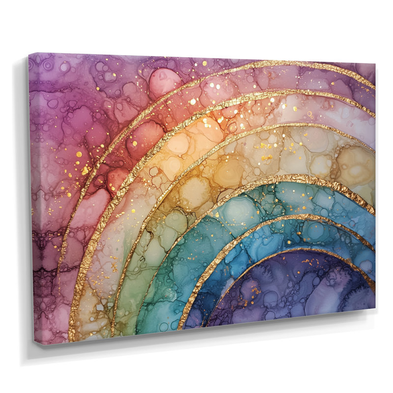 Radiant Cascade Of Rainbow I - reproduction d'art mural arc-en-ciel, H 12 po x l 20 po, Wrapped Canvas, Ne s’applique pas