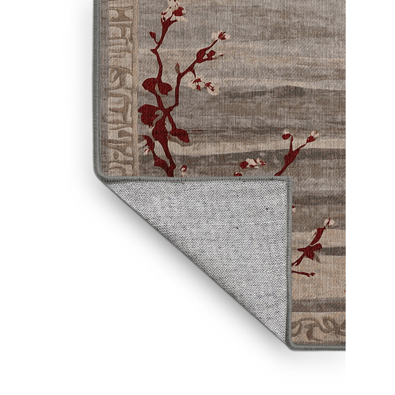 Machine Washable Gray Area Rug, Round 7'