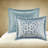Elegant 8-piece Jacquard Bedding Sets, Aqua And Silver Polyester Comforter Queen Size
