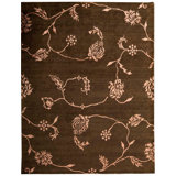 Himalayan Floral Area Rug in Brown/Peach
