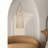 36"H Cathedral Geometric Clear Glass Window Panel In Mango Wood Frame