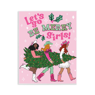 «Be Merry Christmas Cowgirls», art mural sur toile par Arrolynn Weiderhold
