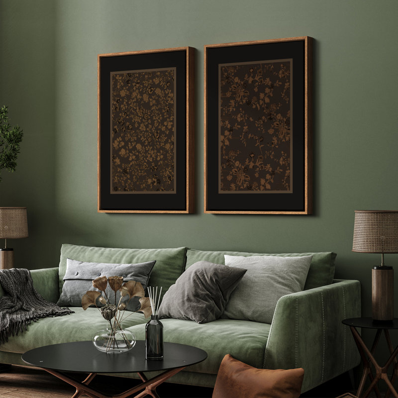 Framed Wall Art Abstract Vintage Antique Classic for Bedroom - 24"x36"x2 panels, Natural, 36" H x 24" W