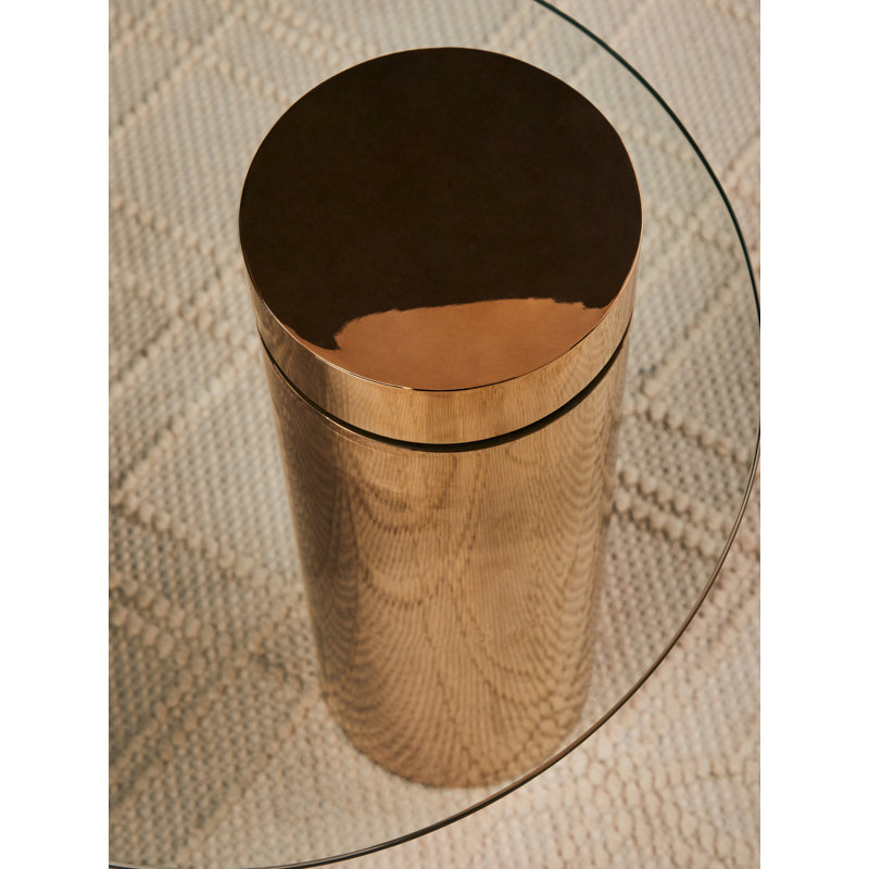Bhodi Glass Top End Table, Gold