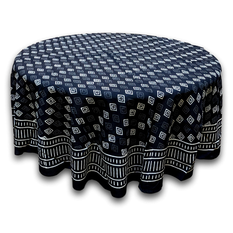 Nartuni Geometric 100% Cotton Tablecloth, 72" Round