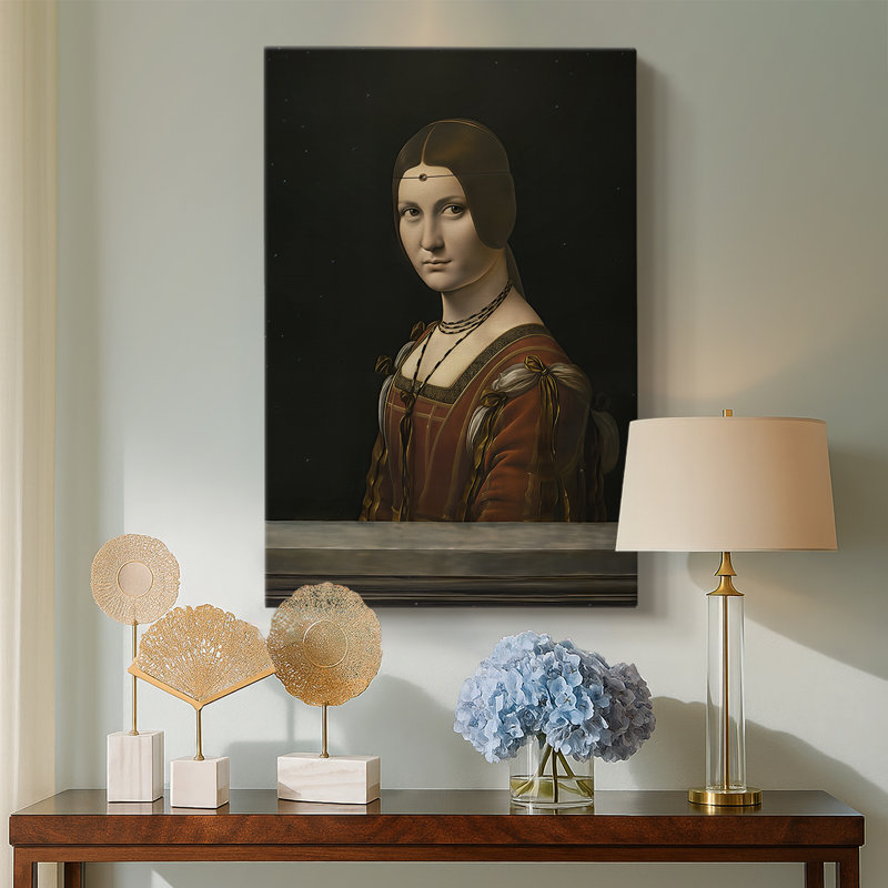 La Belle Ferronnière, toile tendue par Leonardo Da Vinci, 24 po x 36 po
