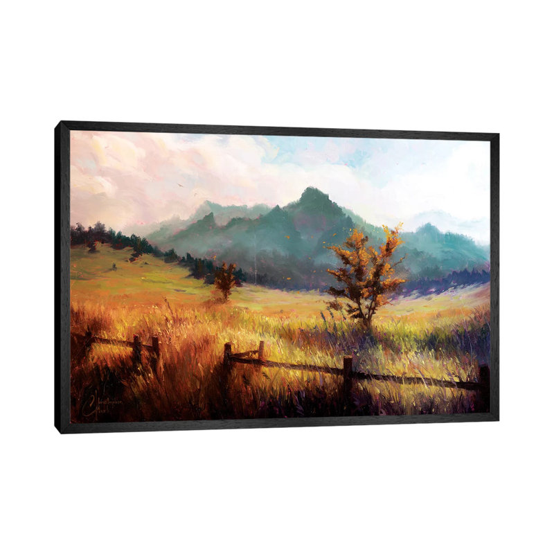 Flatiron Mountains 1 Piece Painting on Canvas, 101.6 cm H x 66.04 cm W, Black Framed Canvas