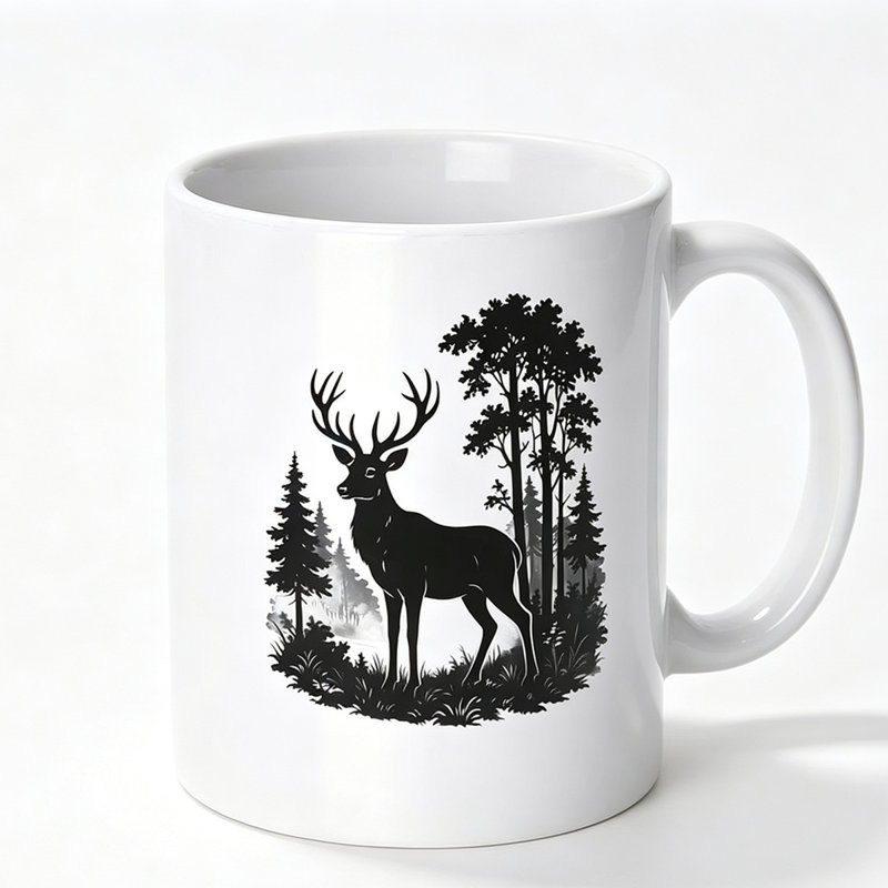 1pc Novelty Elk Forest Mug Coffee Cup Juice Cup Fun Gift.