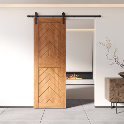 Porte de grange en bois de pin 4-en-1 de 30 po x 84 po Homber