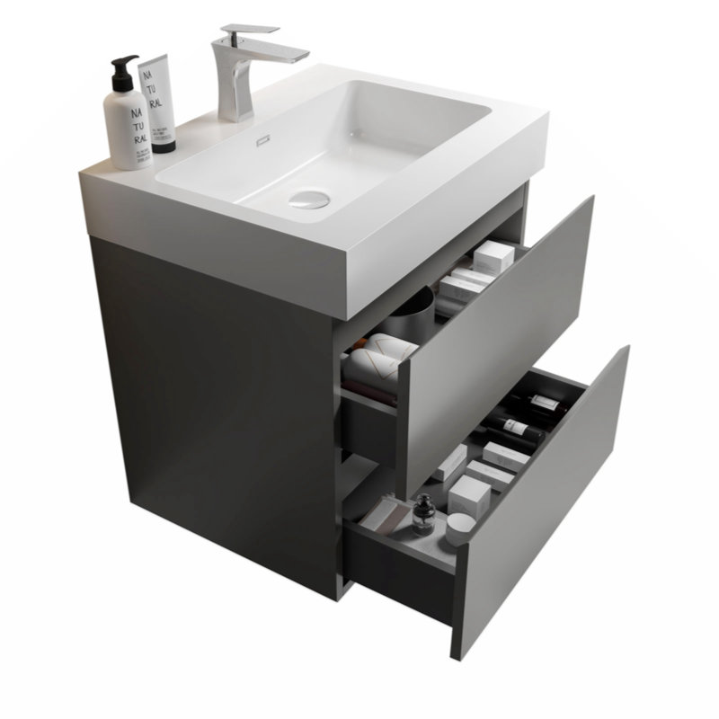 Ensemble de meuble-lavabo simple mural 24 po Guenot
