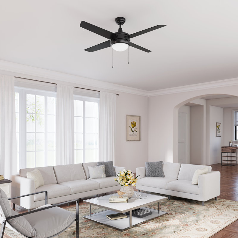 Ventilateur de plafond d'intérieur 4 pales Razo, Noir