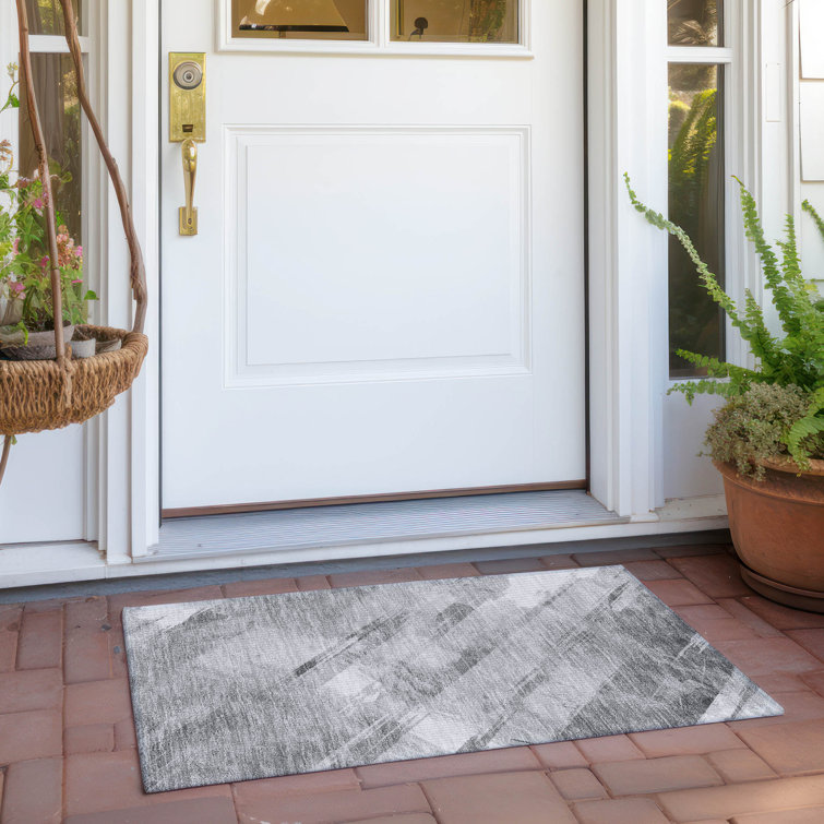 Machine Washable Indoor/Outdoor Claudian ACN1537 Gray Rug