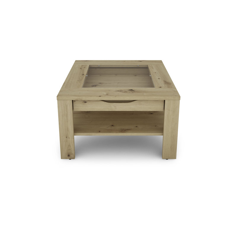 Hadlow Four Leg Coffee Table with Storage, Light Brown