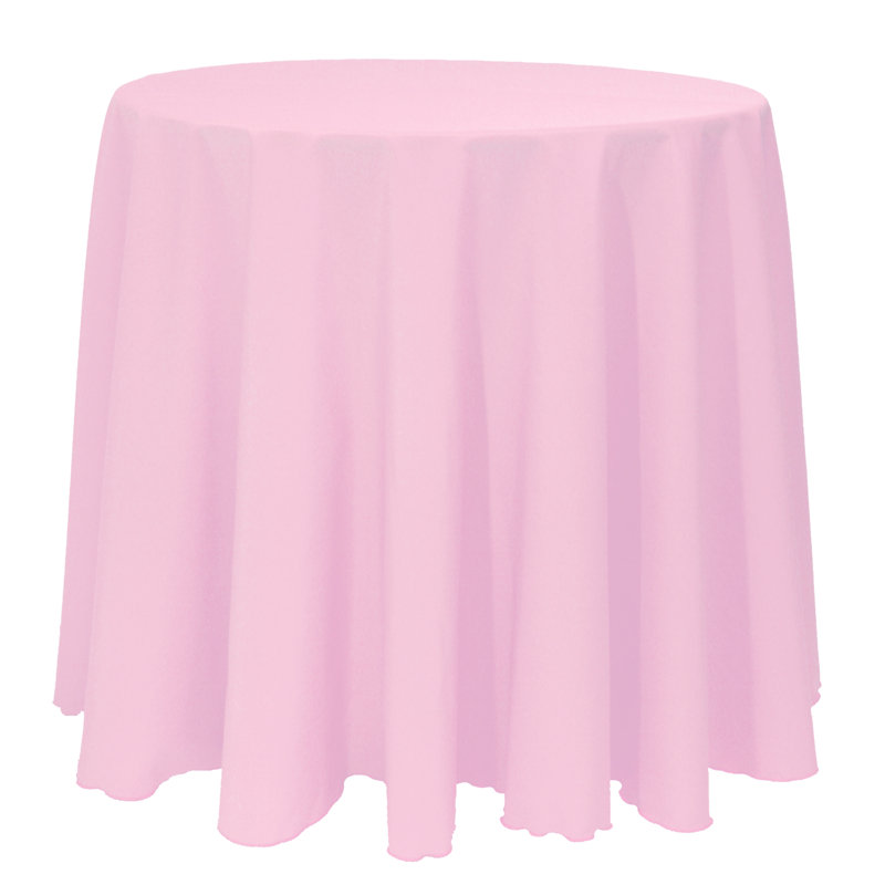 10 Pack Round Polyester Linen Tablecloth, 120" x 120", Pink Balloon