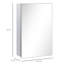 Armoire de salle de bain à miroir argentée - 15,13 po x 23,91 po, porte à charnières, rangement et rangement pour tablettes et buanderie