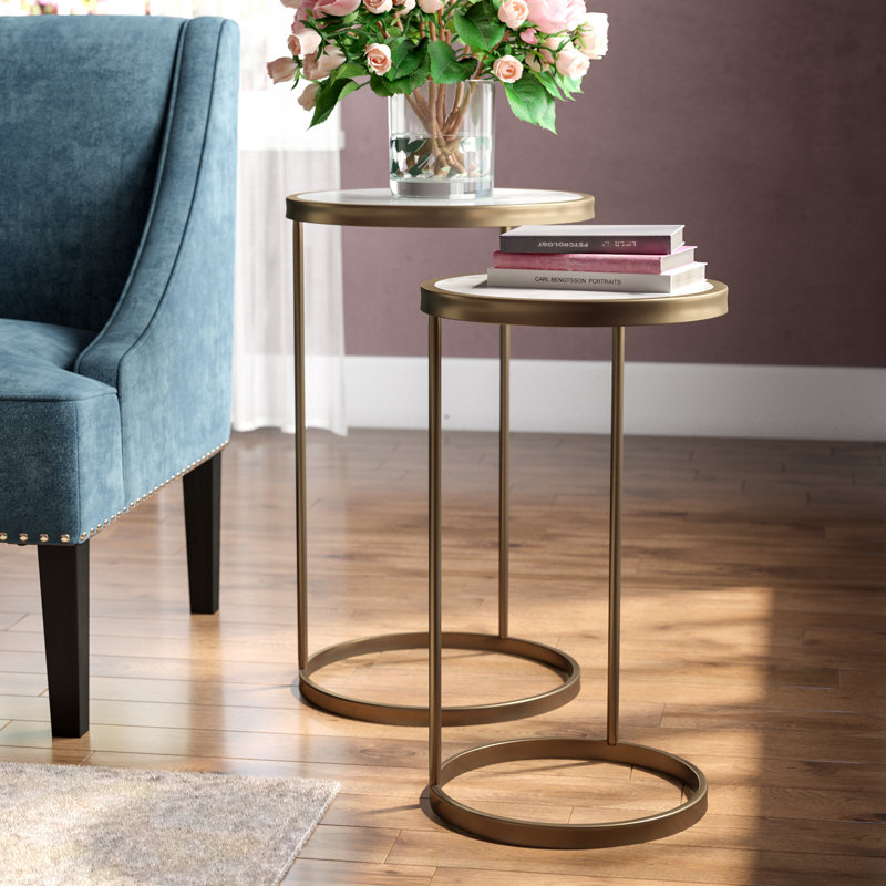 Lombox Nesting Tables, Silver, White