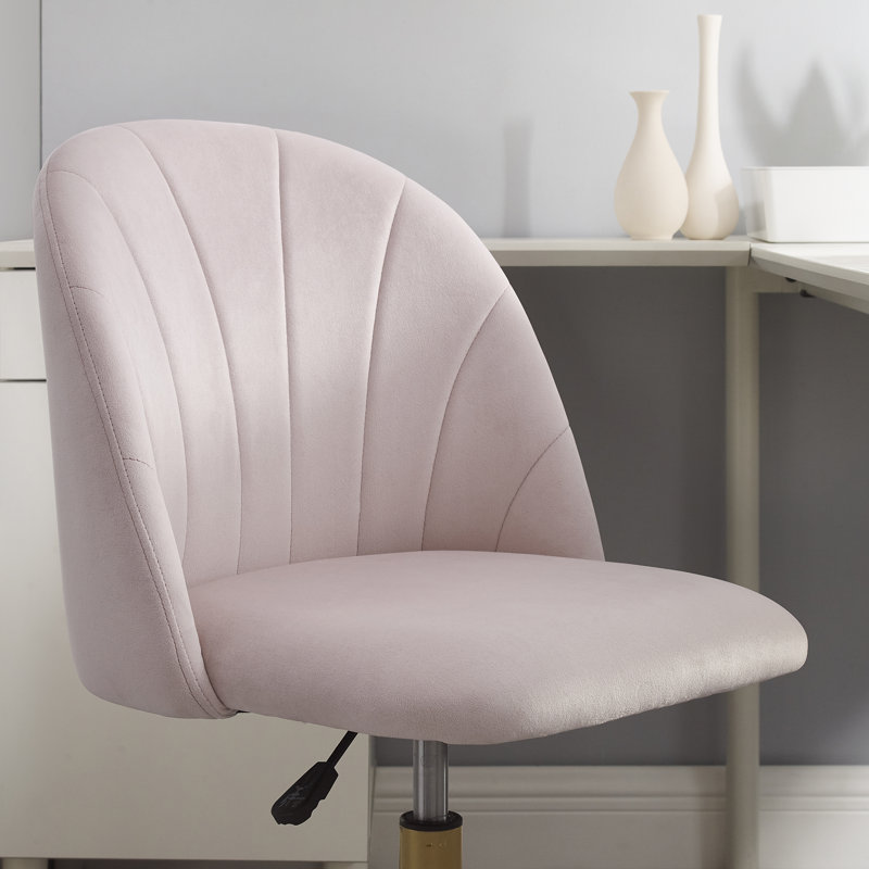 Chaise de travail rembourrée à hauteur ajustable Ramonne, Rose
