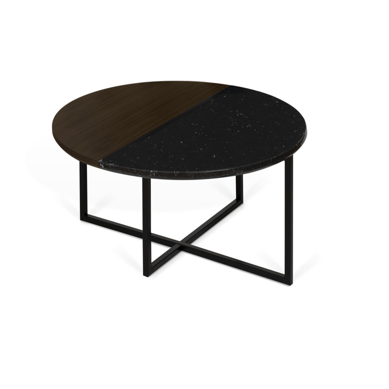 Table basse simple Lewisetta, Noir / Noyer
