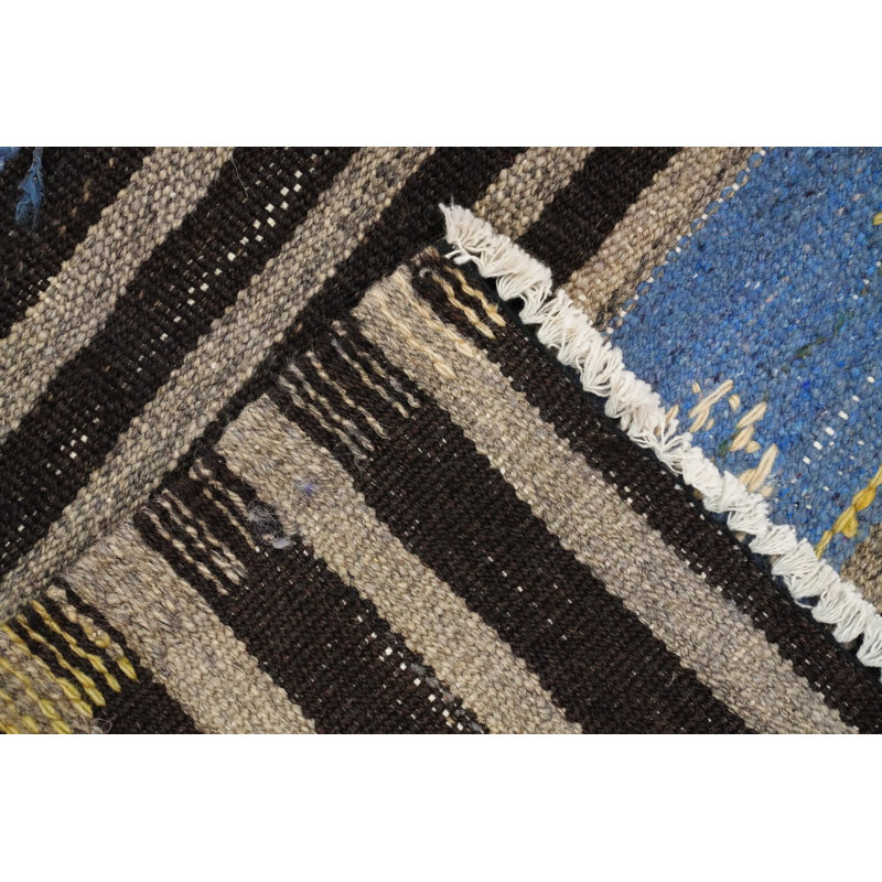 Tapis rayé en laine 7 x 10