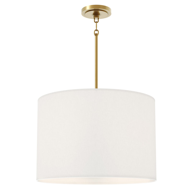Jack Pendant - 4-Light - Modern Brass - Shannon Oyster Fabric, Modern Brass, Shannon Oyster