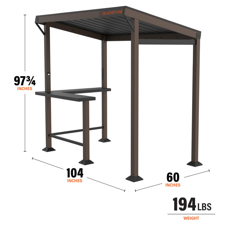 Blackstone 8 ft. x 5 ft. Steel Griddle Grill Gazebo and Pavilion
