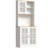 Freestanding Cabinet, Kitchen Pantry Storage Cabinet With Glass Doors And Adjustable Shelves For Dining Room-604081413