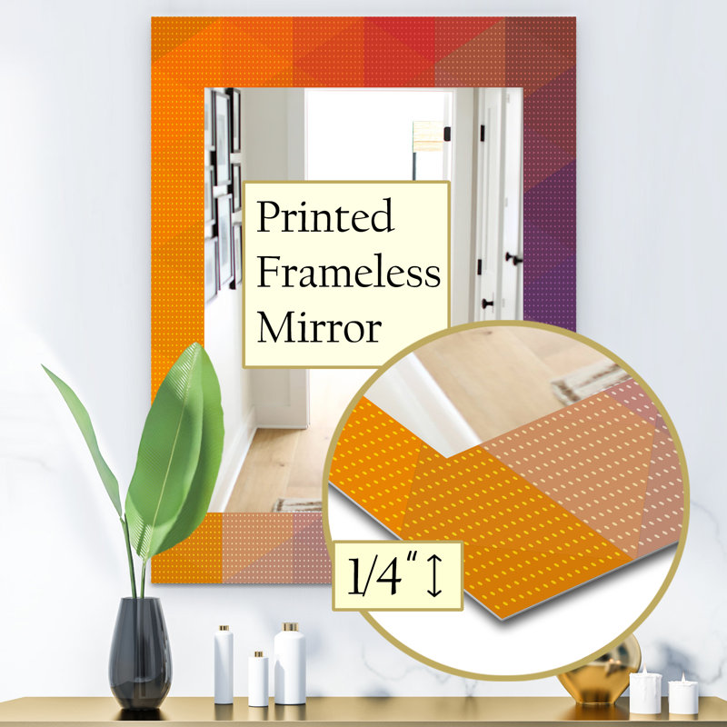 Miroir murale en pointillé géométrie champêtre, H 24 po x l 32 po