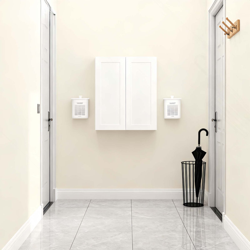 24-Inch Solid Wood Wall Cabinet With Soft-Close Doors & Adjustable Shelves For Kitchen, Bathroom, Laundry