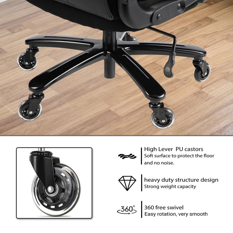 Fauteuil de bureau pour personnes lourdes de 500 lb avec siège à ressorts et chaise de bureau 360 po
