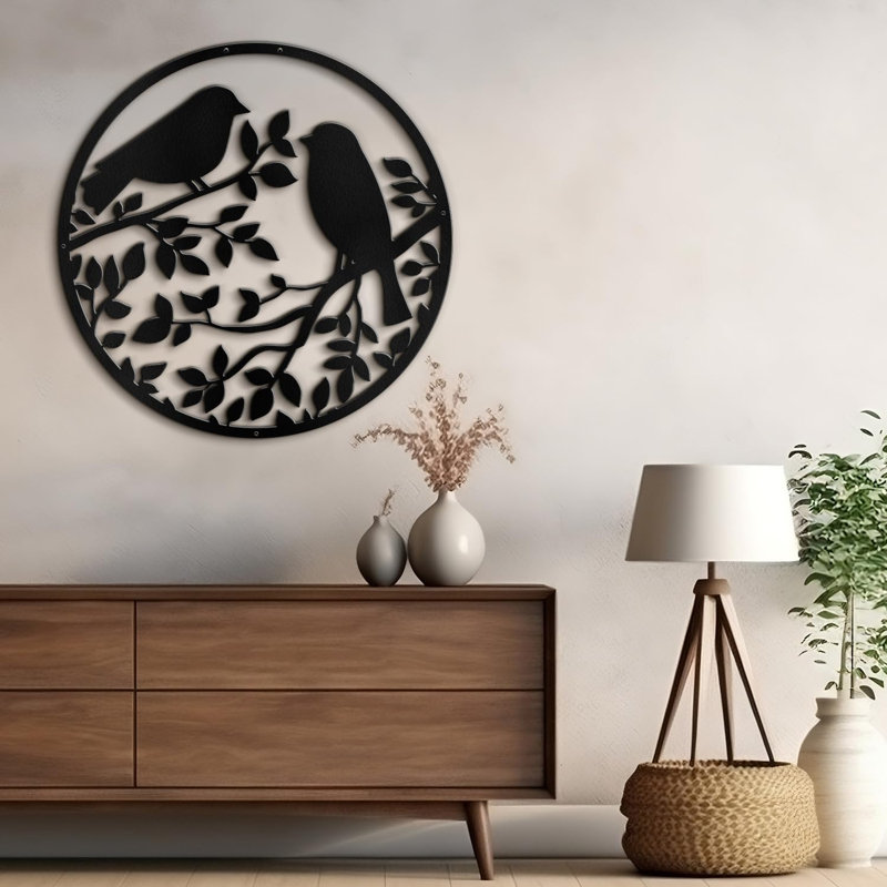 Wall Decor Metal, 18" H x 18" W x 0.05" D, Black