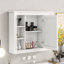Armoire de rangement murale de salle de bain 35 po x 28 po, armoire à pharmacie, armoire murale moderne avec miroir, armoire à miroir avec 6 tablettes ouvertes (meuble-lavabo non inclus)-196387240