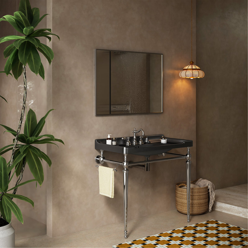 Luxurious Bathroom Console Sink With Premium Ceramic Basin And Stylish Stainless Steel Legs