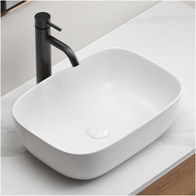 Bathroom Small Vessel Sink Above Counter White Porcelain Ceramic Oval Rectangle Bathroom Vanity Sink Bowl Lavatory Wash Basin
