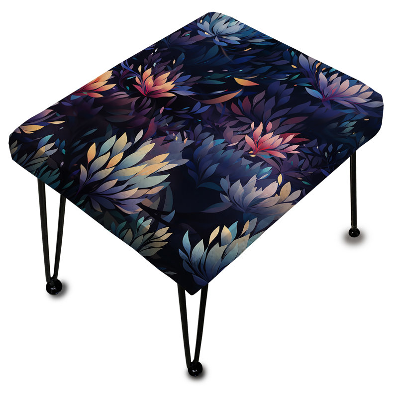 Tranquil Soul Retreat Mediation - Botanical Rectangle Ottoman