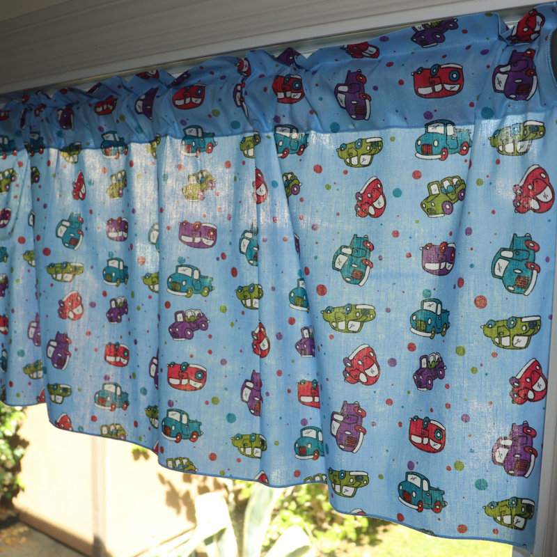 Cantonnière sur mesure en mélange de coton 58 po Rauf, L 58 po x L 16 po, Bleu