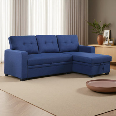 Canapé modulaire convertible rembourré avec méridienne coulissante