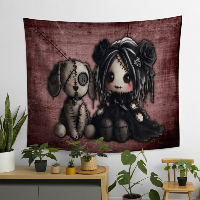 Tapisserie rouge Little Little Stitch Ups, H 60 po x l 80 po
