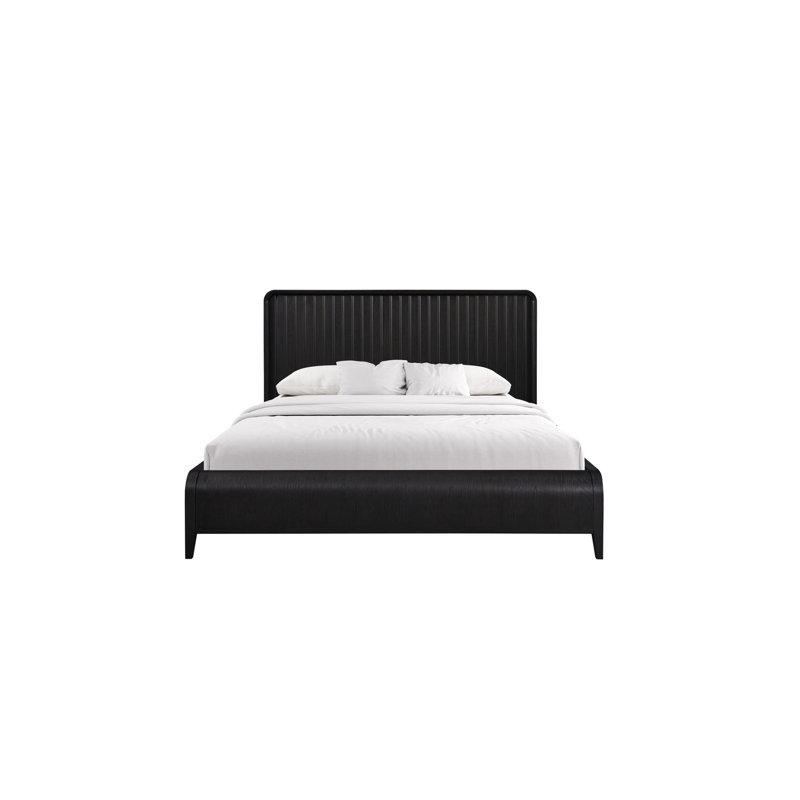 Lit cascade grand lit avec superbe matériau de tête de lit à finition noire