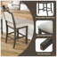 Ensemble de 2 tabourets de bar à hauteur de comptoir - 2 tabourets de bar rustiques avec structure en bois d'hévéa, dossier ergonomique, polyvalent pour îlot de cuisine, salle à manger, brun-695731710