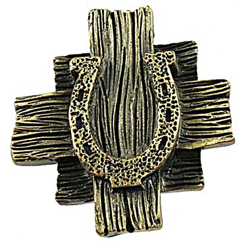 Poignée fantaisie Western Southwestern, Laiton antique