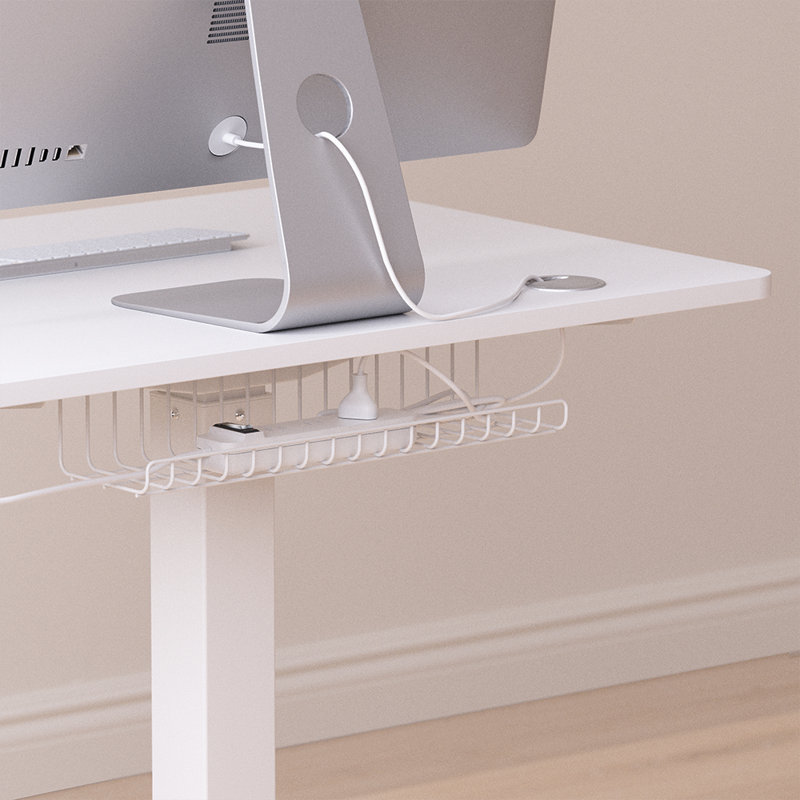 Adjustable Metal Base Standing Desk, White