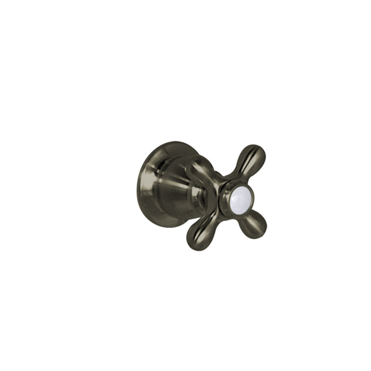 Strom Living Traditional Volume Shower Control Value with Escutcheon and Cross Handle in Polished Nickel