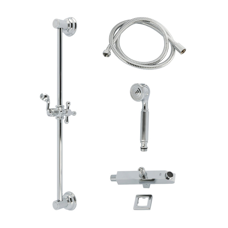 Kingston Brass Made To Match Shower System With Slide/Grab Bar And Hand Shower, Polished Chrome