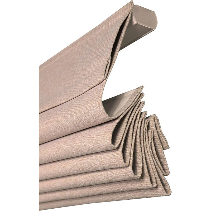 Oatmeal Textured Cordless Fabric Blackout Roman Shades 22"W x 60"H