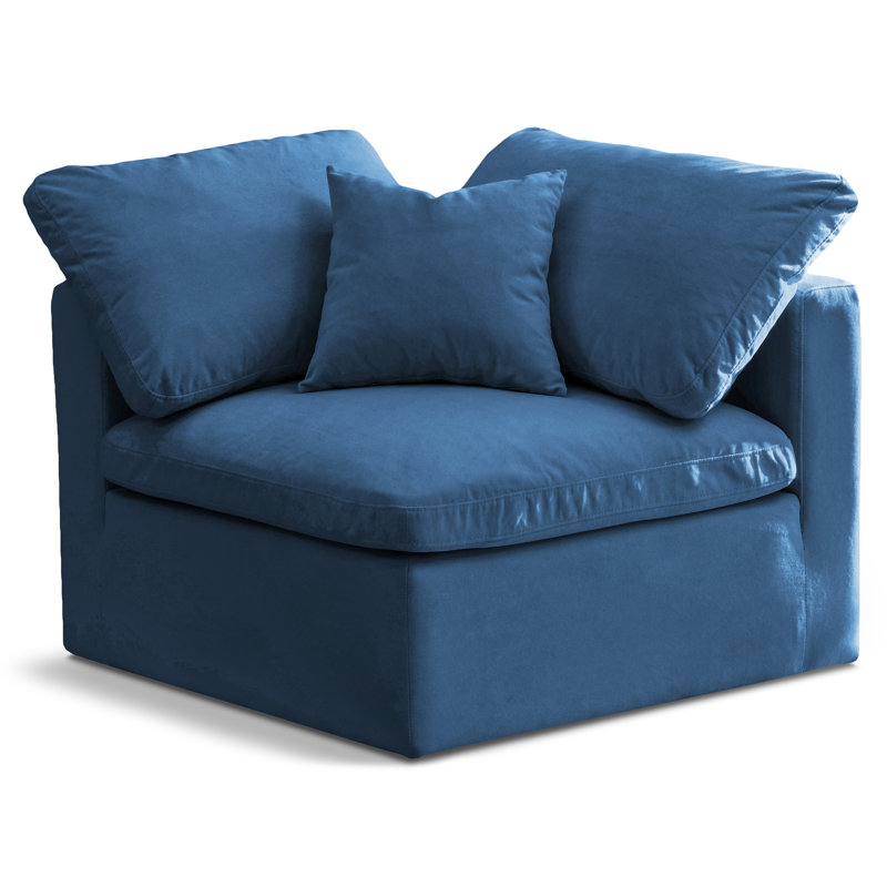 Siège modulaire en velours 35 po Ativa, Velours marine