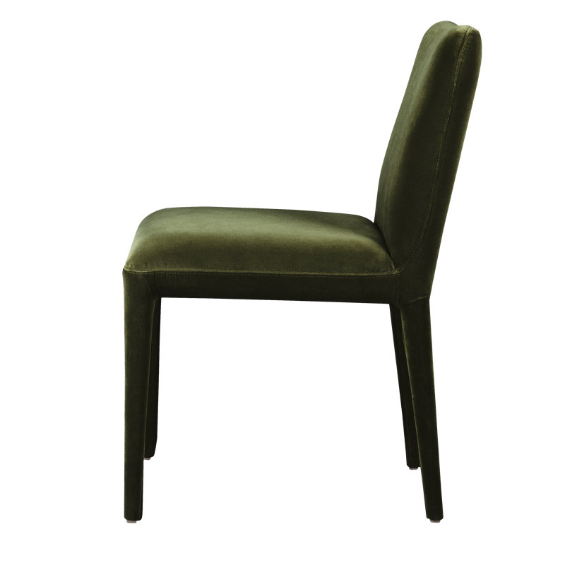 Calla Upholstered Dining Chair, Dark Green Performance Velvet