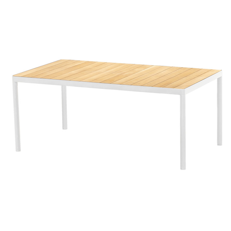 Bois de teck massif, 29.5" H x 70.81" W x 39.38" D, Blanc