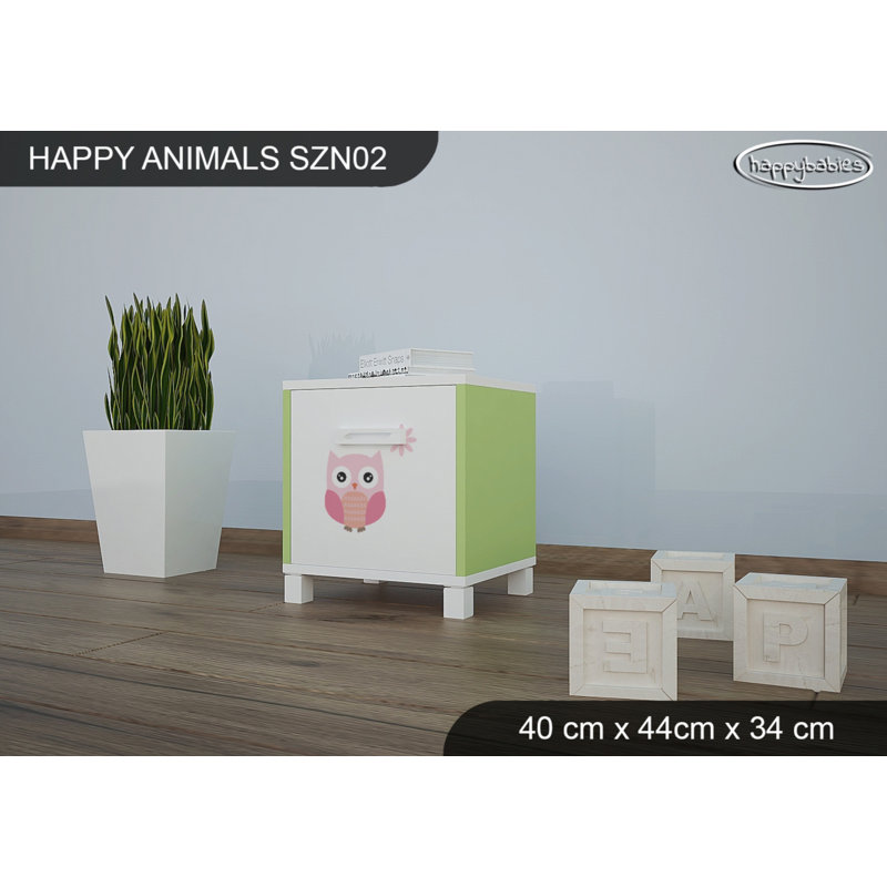 Nightstand, White/Green