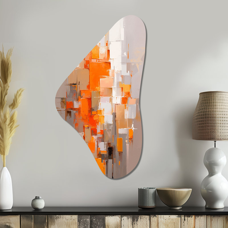 Claiton - forme unique, art mural en métal cubique, sculpture murale asymétrique en métal, H 39 po x l 21 po